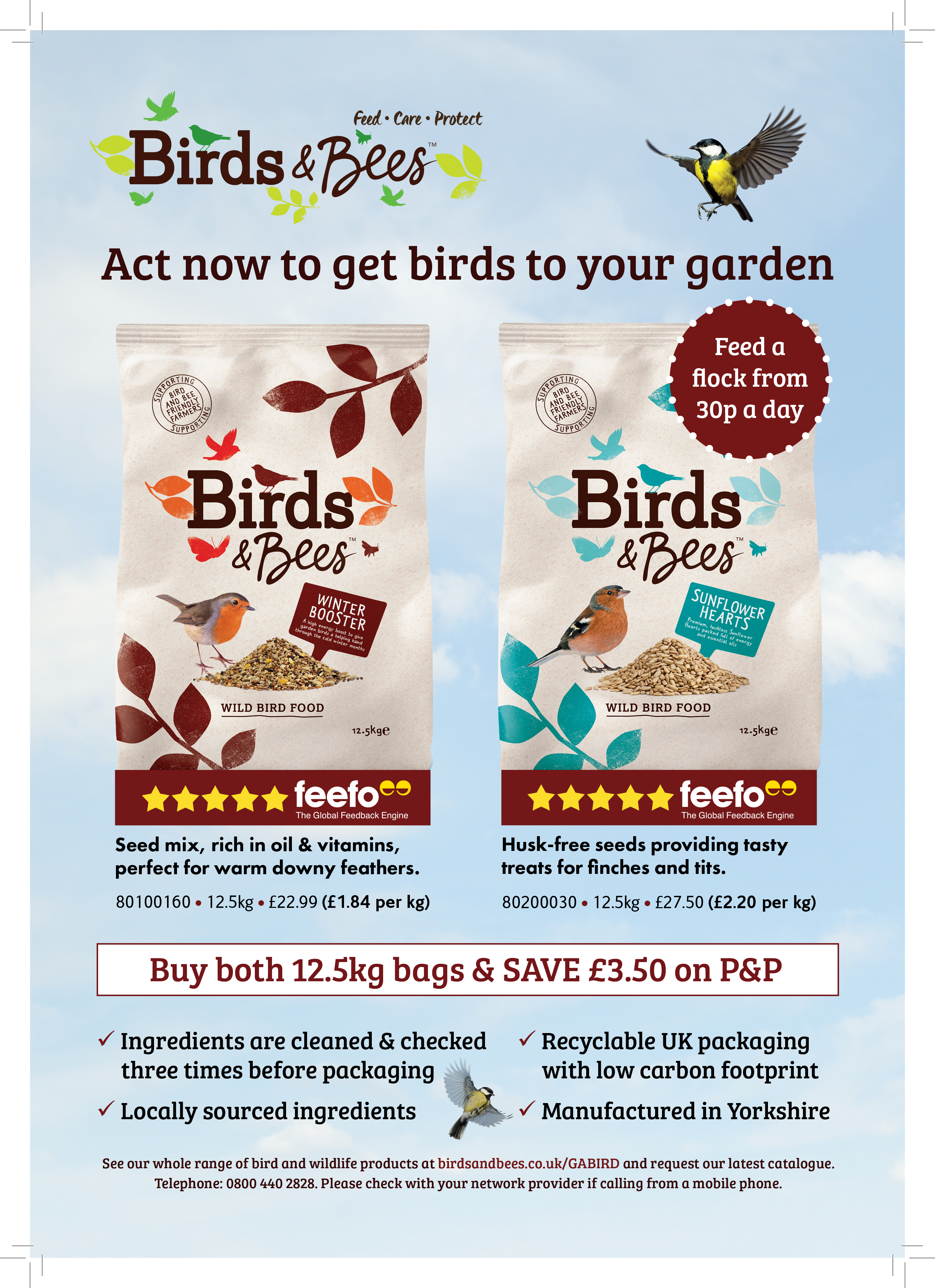 An advert made for Birds snd Bees to feature in Garden Answers Magazine.